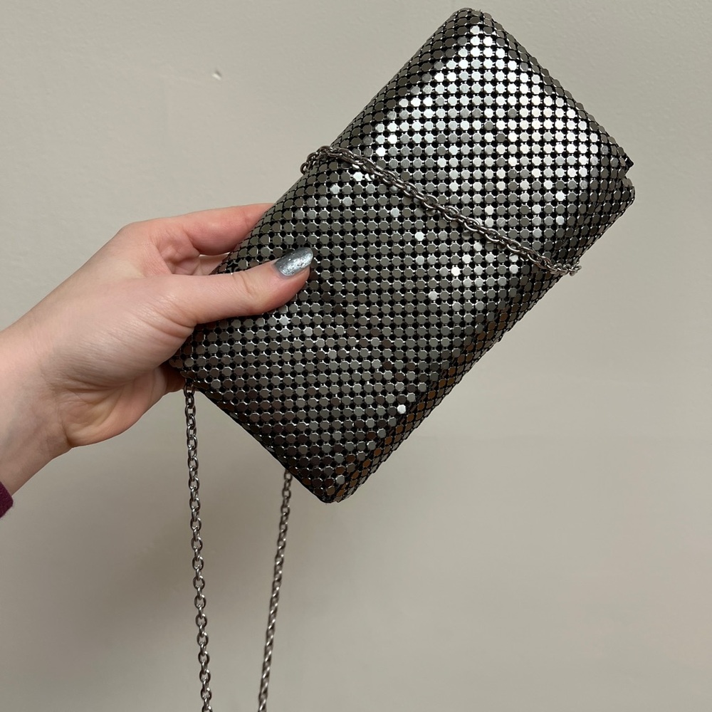 Silver Mesh Evening Clutch Jessica mcclinktock